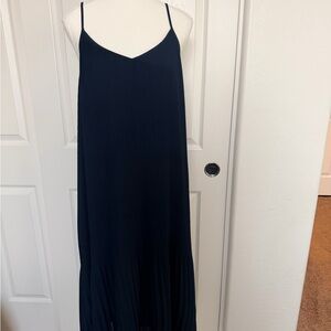 A&F Navy Pleated Midi Dress